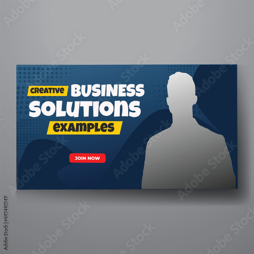 youtube video thumbnail or web banner template for Corporate business marketing video