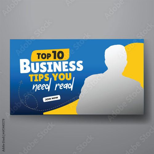 youtube video thumbnail or web banner template for Corporate business marketing video