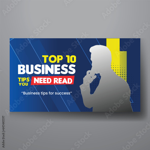 youtube video thumbnail or web banner template for Corporate business marketing video