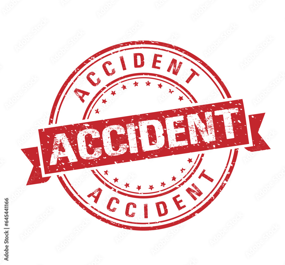 Accident stamp. Red circle grunge stamp vector Accident stamp. Red circle grunge stamp vector