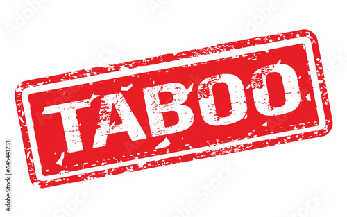 TABOO stamp. Red rectangle grunge stamp vector 