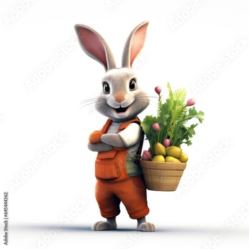 Illustration 3d of bunny character funny