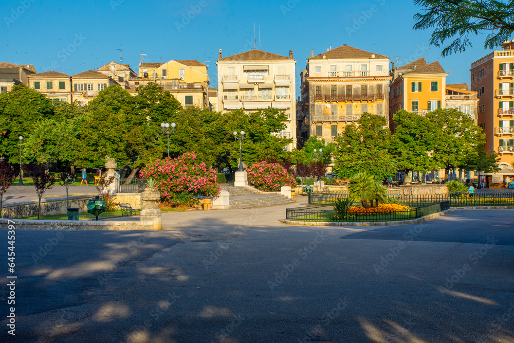 Typical buildings in corfu town,Greece