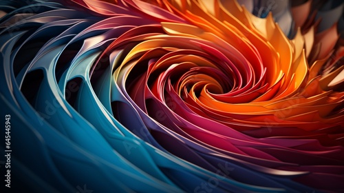 A colorful design with a spiral design.