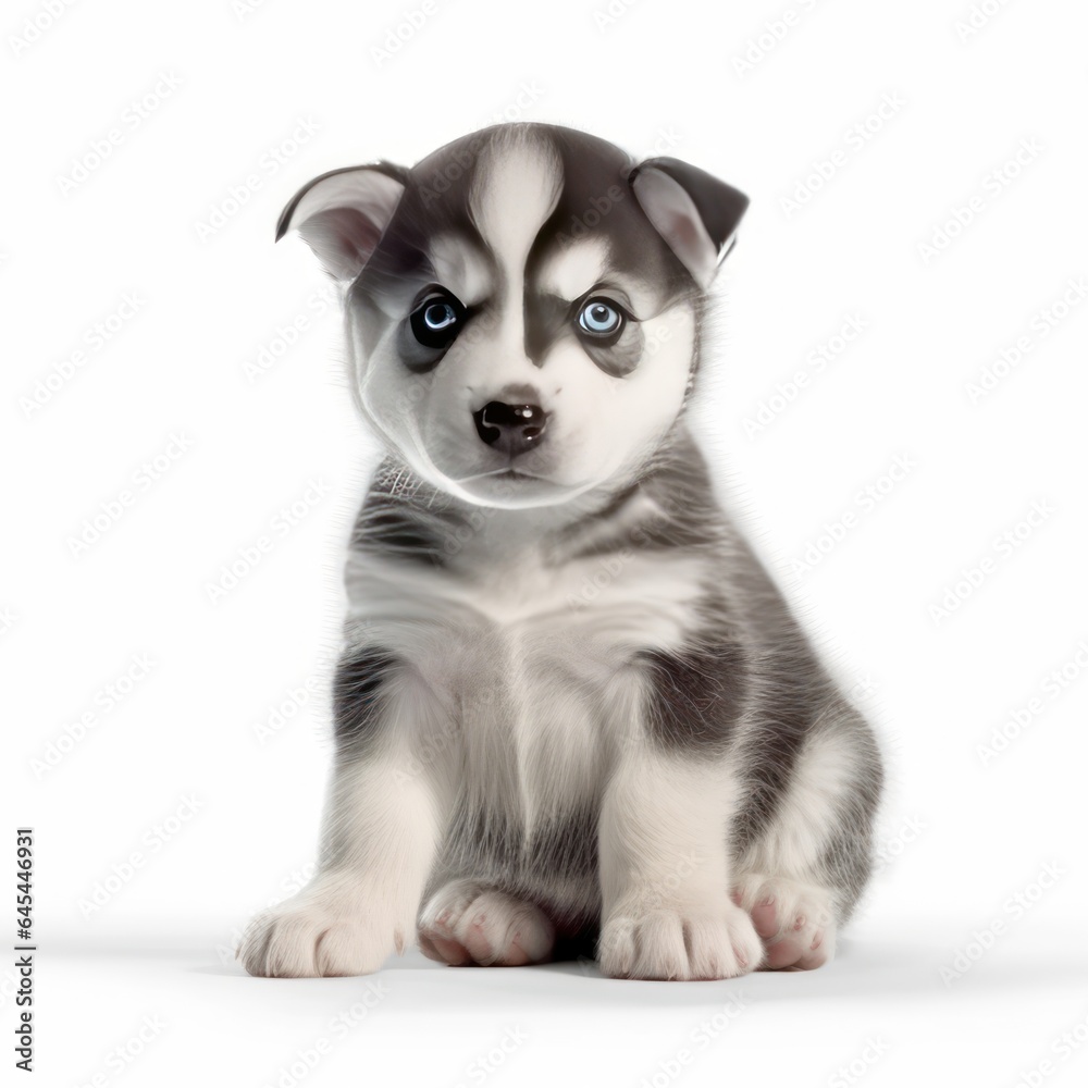 husky dog with angry face on white background husky dog with angry face on white background