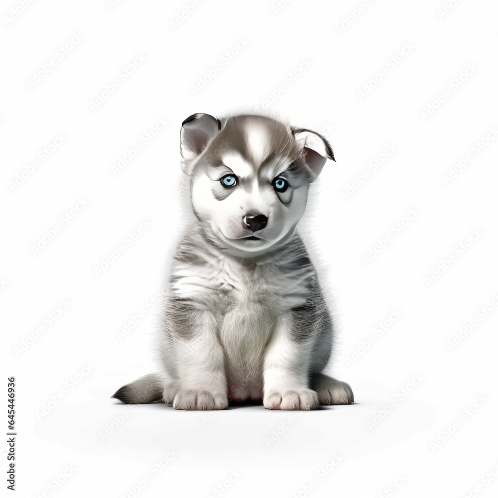 Fototapeta premium husky dog with angry face on white background