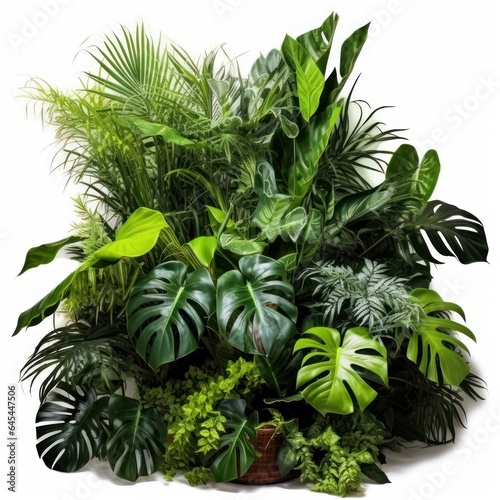 illustration of tropical plants isolated in white background