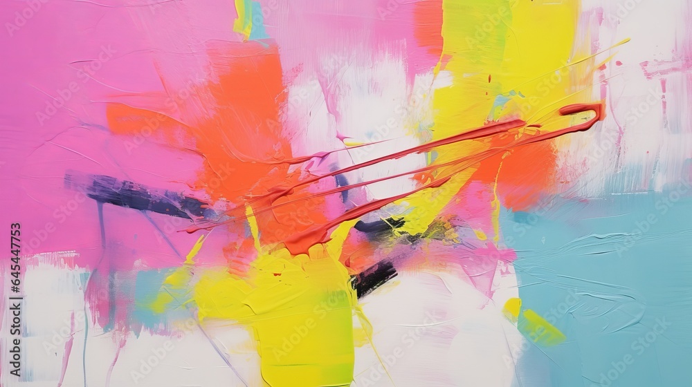 Acrylic Abstract Painting with Neon Colors