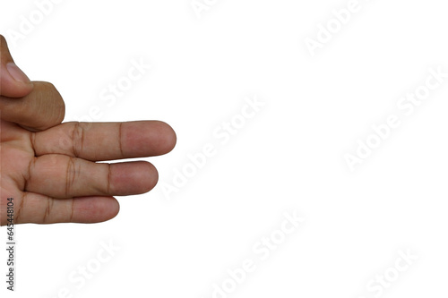 A man's hand sign isolated on white background with clipping path, symbol concept, PNG