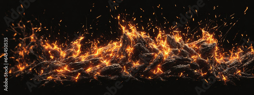 Szczegół ogień iskry odizolowywać na czarnym tle