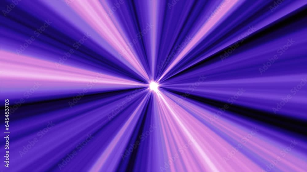 High speed galaxy hyper jump in the space. Abstract galaxy sci-fi background animation. Purple neon glowing tunnel in the Hyperspace. Time travel background. Flying through violet data tunnel. 4k.