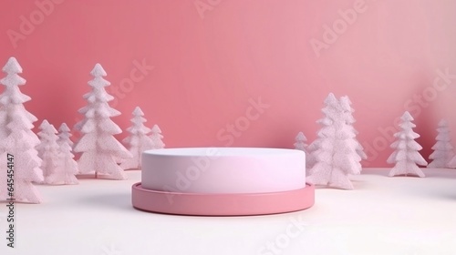 Copy space for your product display on empty surface and Christmas decoration