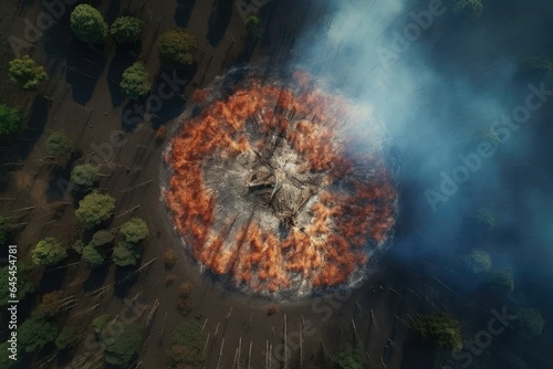 Wallpaper Mural Aerial view forest tree of ecological disaster bushfire Torontodigital.ca