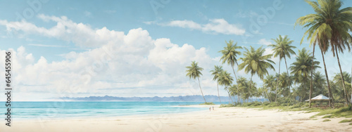 Beautiful tropical beach banner.