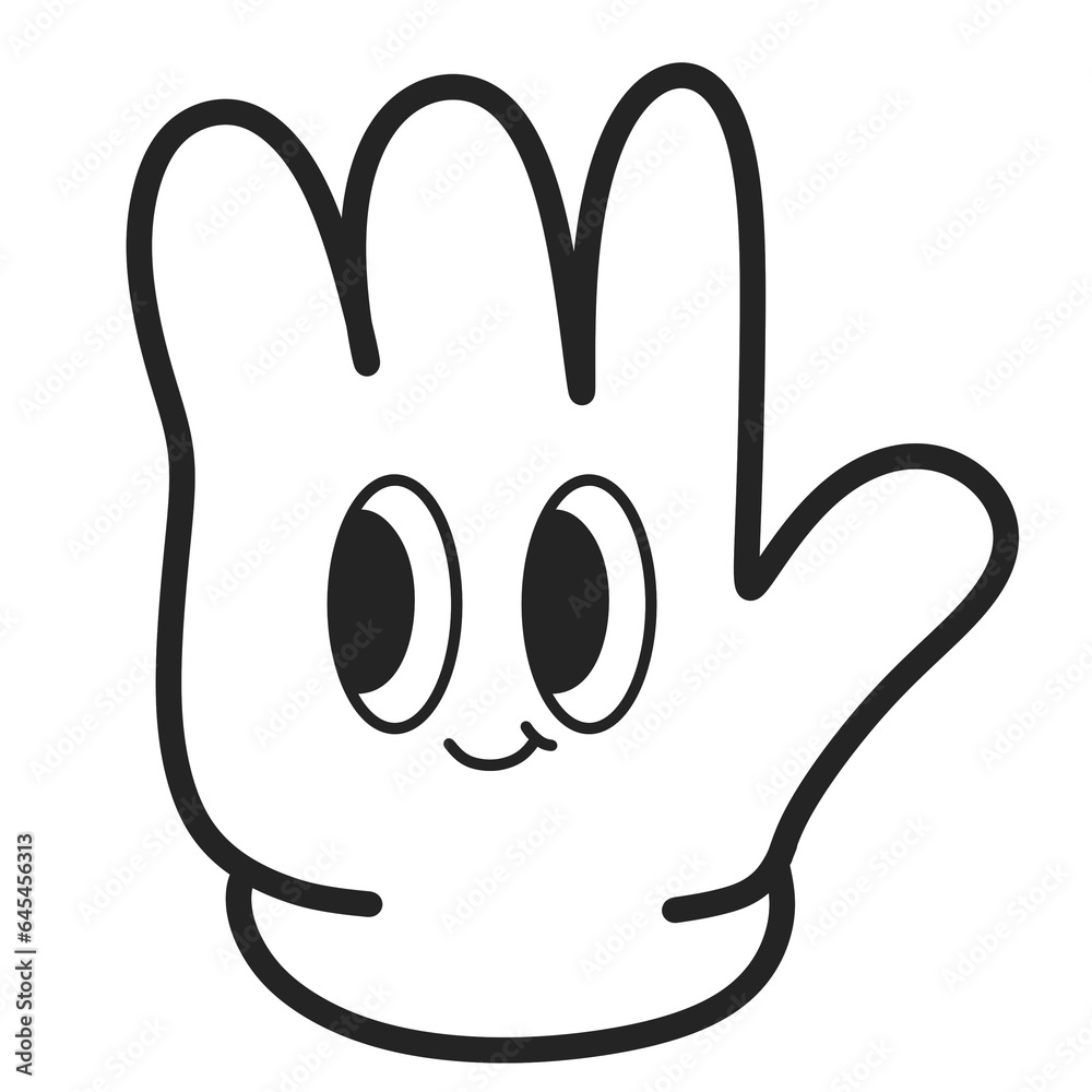 hand groovy retro comic y2k groovy doodle cartoon mascot characters funny hand groovy retro comic y2k groovy doodle cartoon mascot characters funny