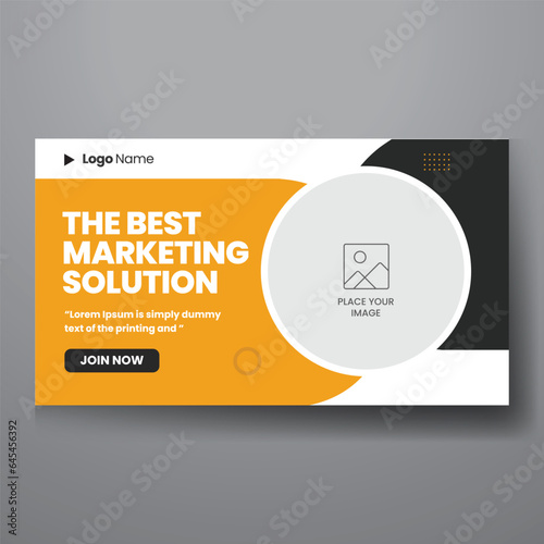 youtube video thumbnail or web banner template for Corporate business marketing video