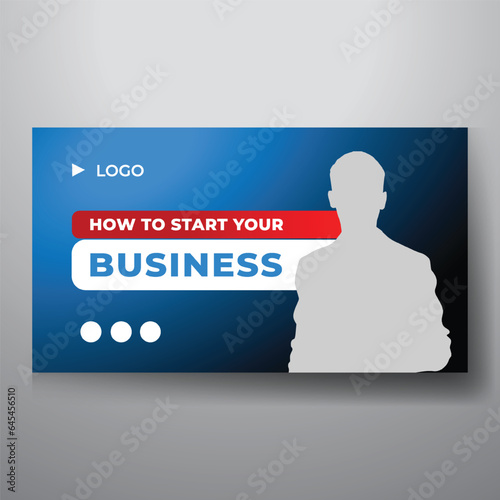 youtube video thumbnail or web banner template for Corporate business marketing video