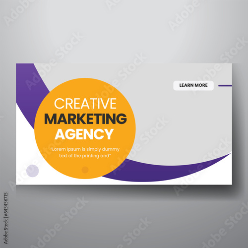 youtube video thumbnail or web banner template for Corporate business marketing video