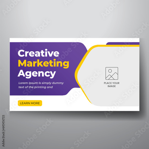 youtube video thumbnail or web banner template for Corporate business marketing video