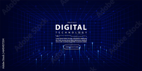Digital technology speed connect blue green background, cyber nano information, abstract communication, innovation future tech data, internet network connection, Ai big data, line dot illustration 3d