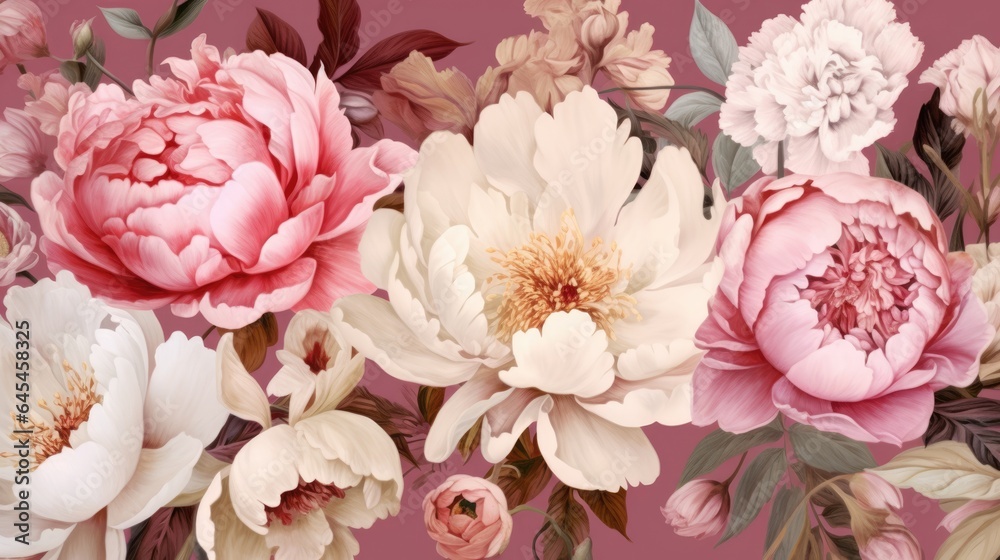 Background with beautiful pink peonies. Banner, wallpaper Background with beautiful pink peonies. Banner, wallpaper