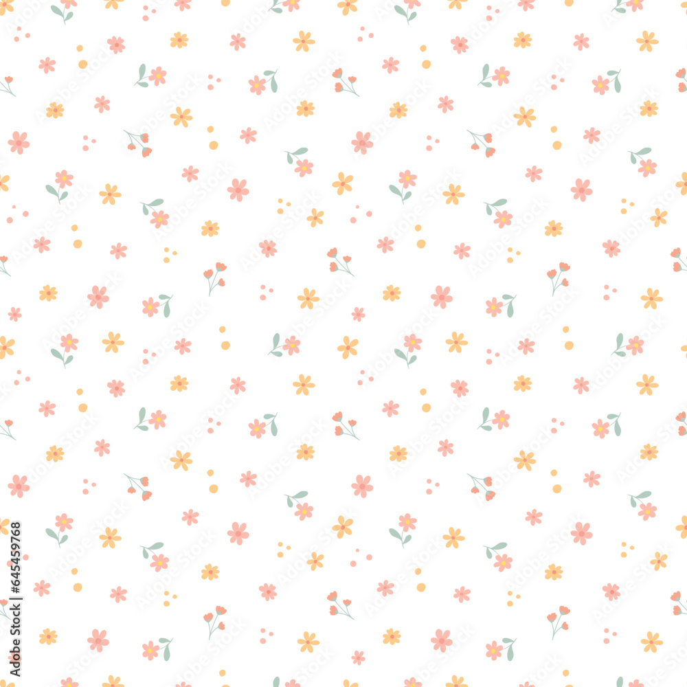 Floral Seamless Baby Pattern. Hand-Drawn Vector Illustration. Creative Kids Texture For Fabric, Wrapping, Textile, Wallpaper, Apparel Etc. Floral Seamless Baby Pattern. Hand-Drawn Vector Illustration. Creative Kids Texture For Fabric, Wrapping, Textile, Wallpaper, Apparel Etc.