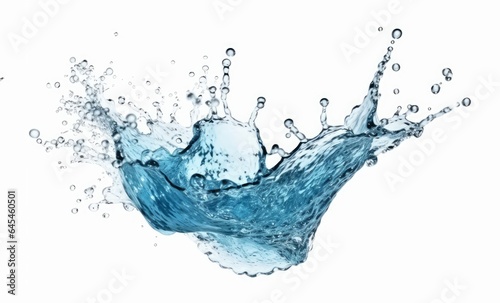 blue water splash isolated on white background. Clipping path included.