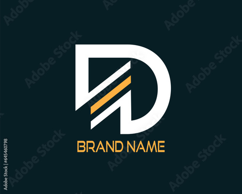 D logo. CMYK color mode. Editable color, Free font used, Fully vector file, Easy to download.