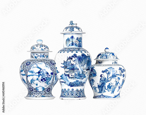 Εκτύπωση καμβά Blue and white chinoiserie