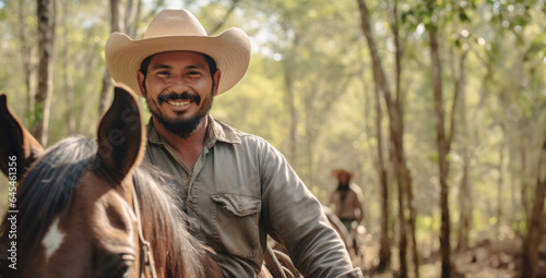 Instructor's Portrait: Portrait of a Hispanic Man Working as a Horse Riding Instructor.