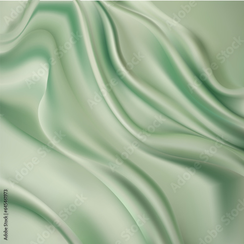 Light green wrinkled fabric texture. Close-up of soft cotton cloth, may be used as background. eps 10