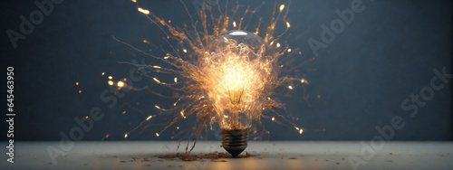 explosion of a traditional electric bulb. shot taken in high speed photo