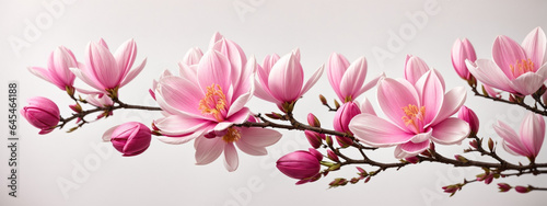 Fotografia, Obraz Pink spring magnolia flowers branch