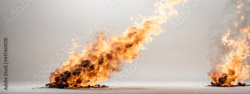 Fire flames isolated on white background