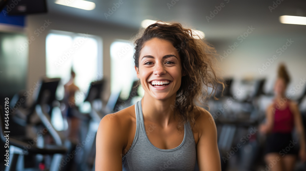 Portrait of a young athletic woman in a gym Portrait of a young athletic woman in a gym