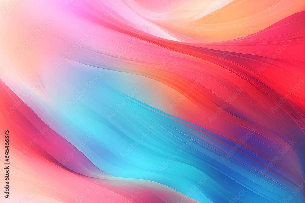 multi-colored abstract background, smooth lines, waves, rainbow color,AI_Generated