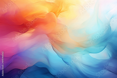 multi-colored abstract background, smooth lines, waves, rainbow color,AI_Generated