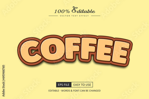 Coffee editable Vector text effect design