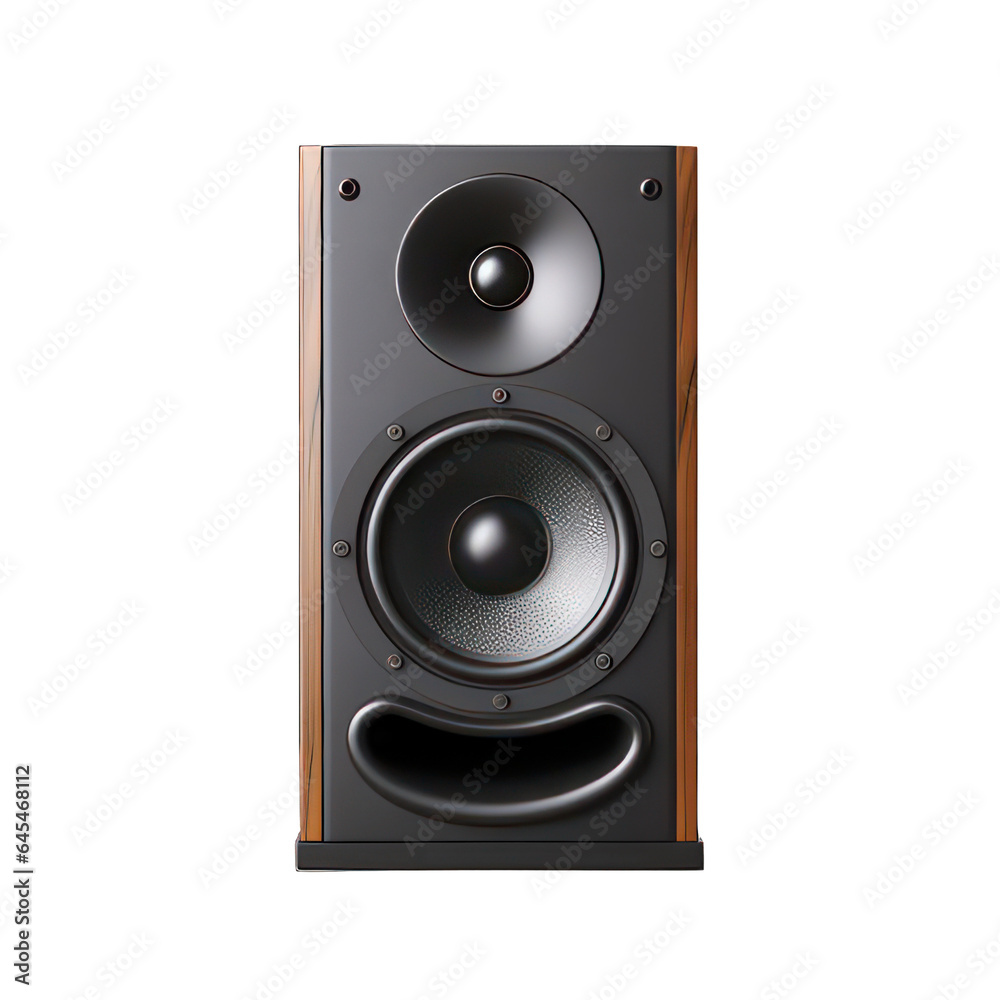 Loudspeaker isolated on white created with Generative AI Loudspeaker isolated on white created with Generative AI