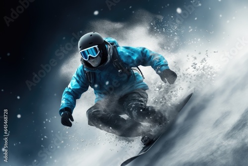 snowboarder jumping on the slope