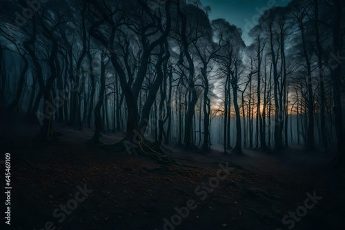 foggy forest at night Generated Ai © AQ Arts