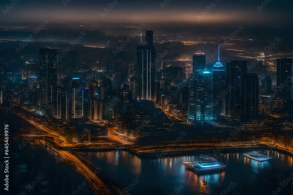 night city skyline Generated Ai