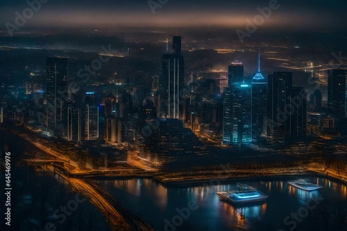 night city skyline Generated Ai