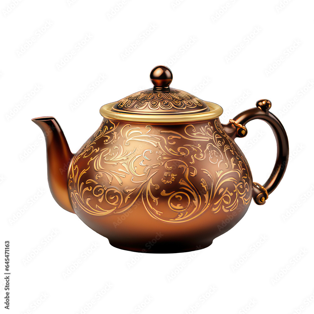 Teapot isolated on white created with Generative AI Teapot isolated on white created with Generative AI
