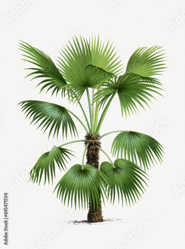 Palm tree illustration. Tropical palm plant