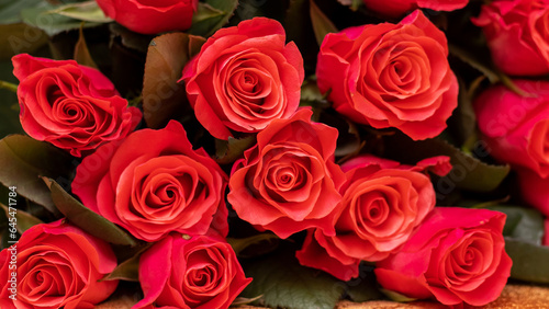 Red roses. A bouquet of red roses for congratulating on the holiday