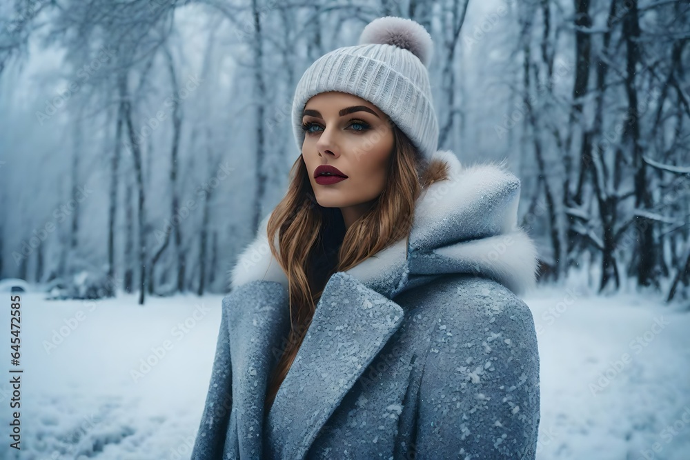 portrait of a girl in winter Generated Ai portrait of a girl in winter Generated Ai