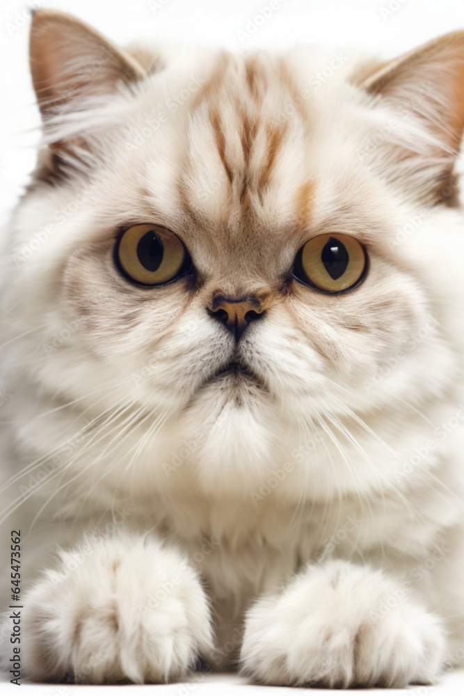 Portrait of a silver tabby british shorthair cat looking at the camera isolated on a white background Portrait of a silver tabby british shorthair cat looking at the camera isolated on a white background