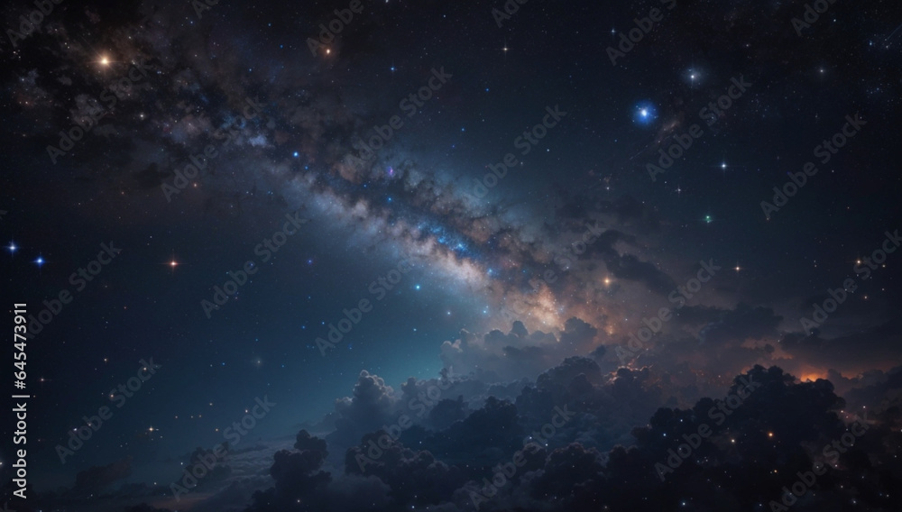Stars and galaxy outer space sky night universe black starry background of shiny starfield Stars and galaxy outer space sky night universe black starry background of shiny starfield