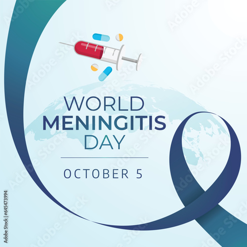 World Meningitis Day design template good for celebration. meningitis ribbon vector illustration. flat ribbon design. flat design. vector eps 10.